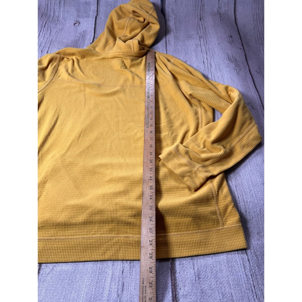 Abercrombie & Fitch Hoodie Mens XXL Yellow Waffle Knit Gorpcore Minimalist - Picture 7 of 8